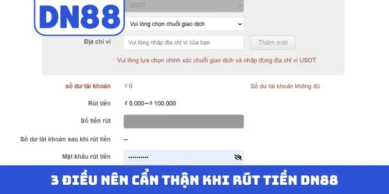 3 điều nên cẩn thận khi rút tiền DN88