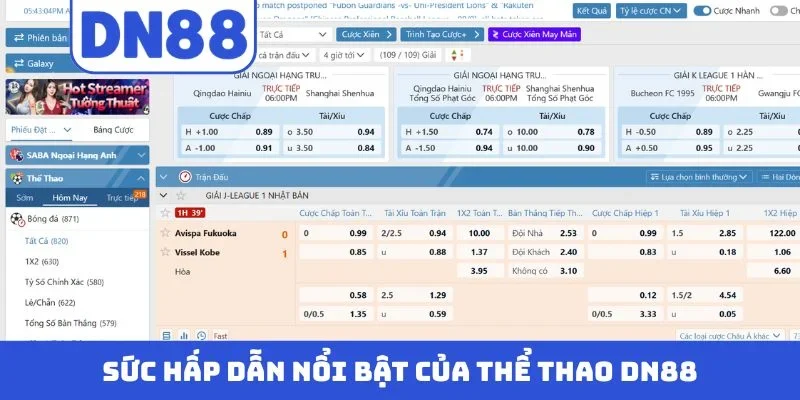 Sức hấp dẫn nổi bật của thể thao DN88
